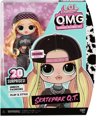 L.O.L. Surprise! O.M.G. Skatepark Q.T. Fashion Doll with 20 Surprises