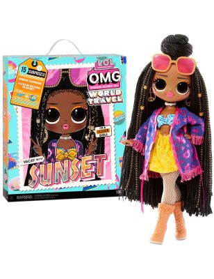 L.O.L. Surprise! O.M.G. World Travel Sunset Fashion Doll with 15 Surprises