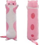 Long soft toy - pillow Cat maxi pink