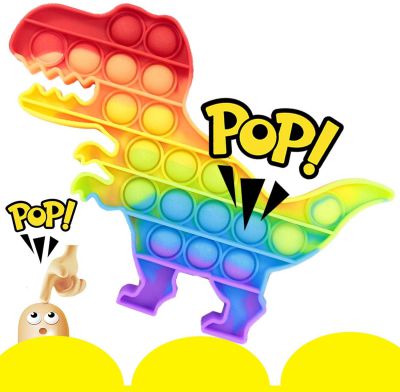 Push Bubble Fidget Pop IT Dino mitmevärviline