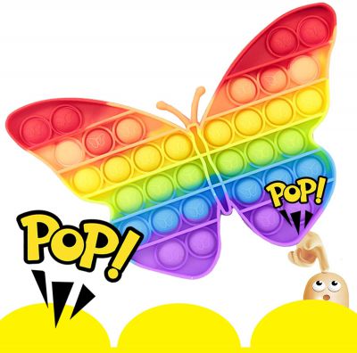 Push Bubble Fidget Pop IT Liblikas mitmevärviline